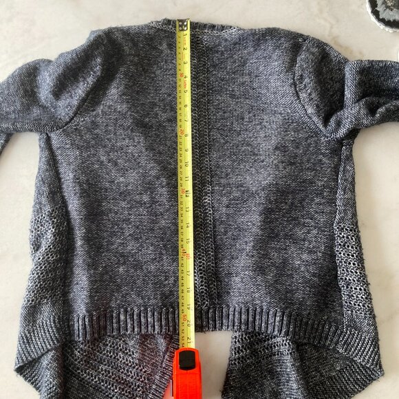 Lucky Brand knit open cardigan sweater, navy blue / heathered blue marine - Picture 9 of 10